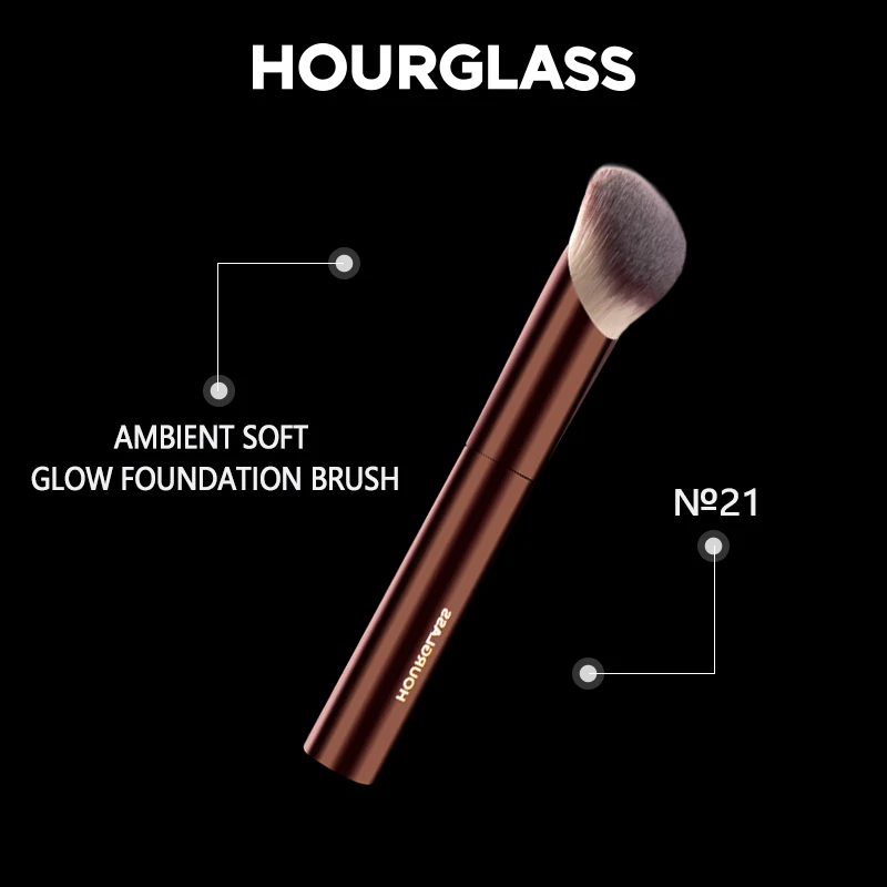 แปรงแต่งหน้านาฬิกาทราย- No.21 Ambient Soft Glow Foundation Brush เส้นใยนุ่มผมแฟชั่นการออกแบบแปรงหน้าเดียว