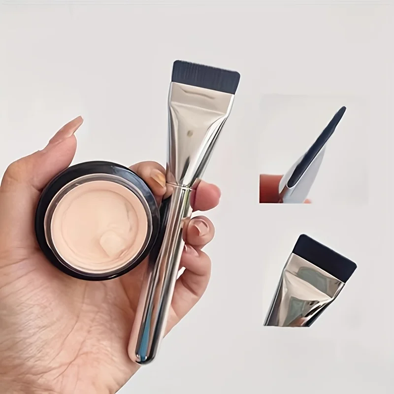 1/2 PC Multi-Use Foundation Ultra-Fine, Hypoallergenic NYLON Bristle Oval Foundation แปรง-เหมาะสําหรับ Face Contouring