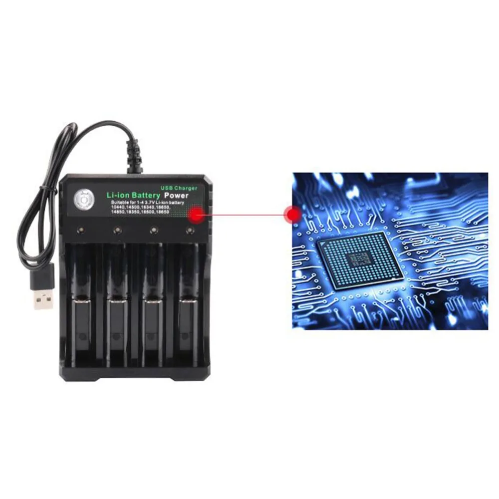 1/2/4 スロット AC 110 V/220 V 18650 バッテリー充電器黒 14500 14650 16650 18350 18500 18650 3.7 V 充電式リチウム電池