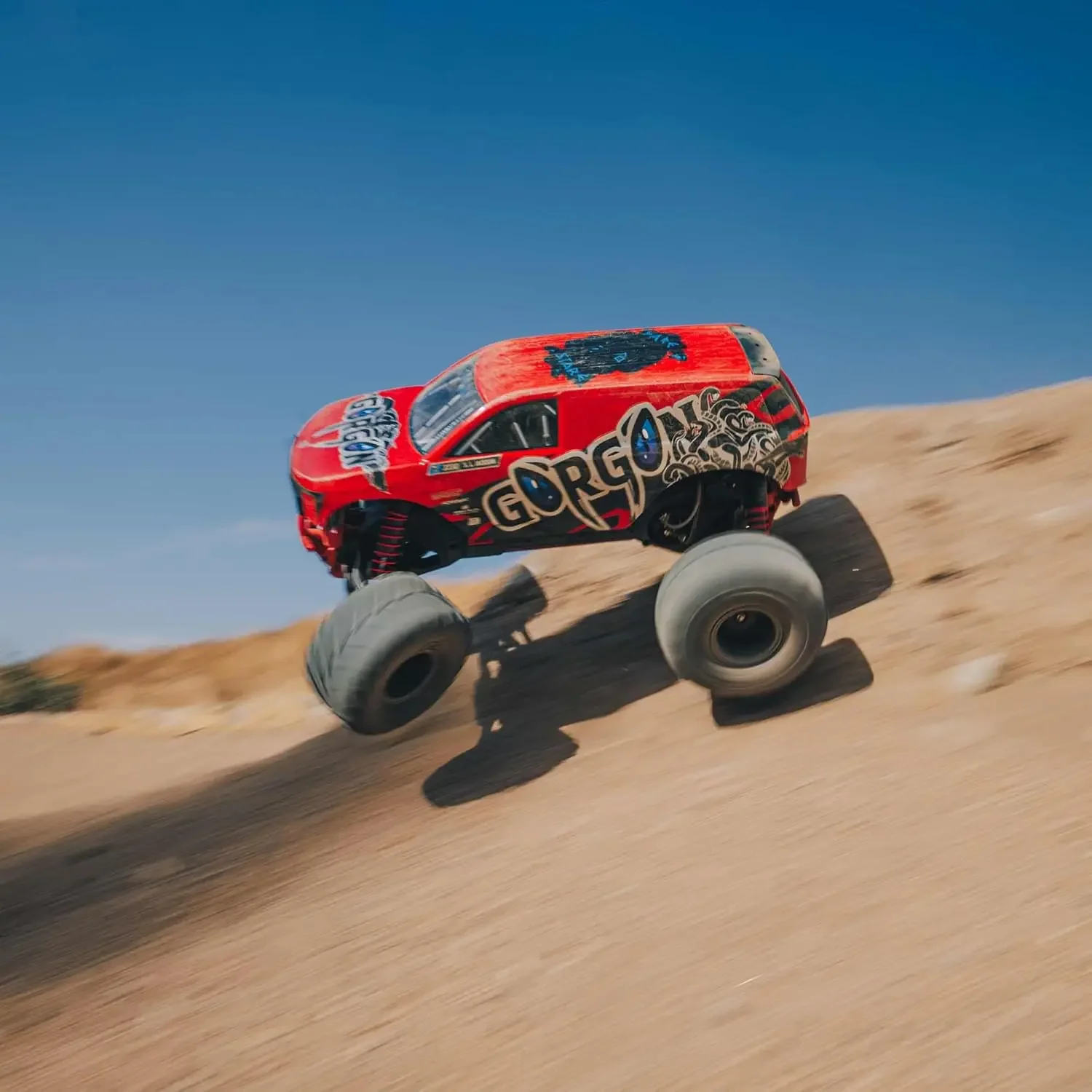 RC Truck Gorgon 2 Wheel Drive MT 1/10 RTR (Ready-to-Run Battery and Charger Included) Smart 3300 7C S120 USB Red ARA3230ST2