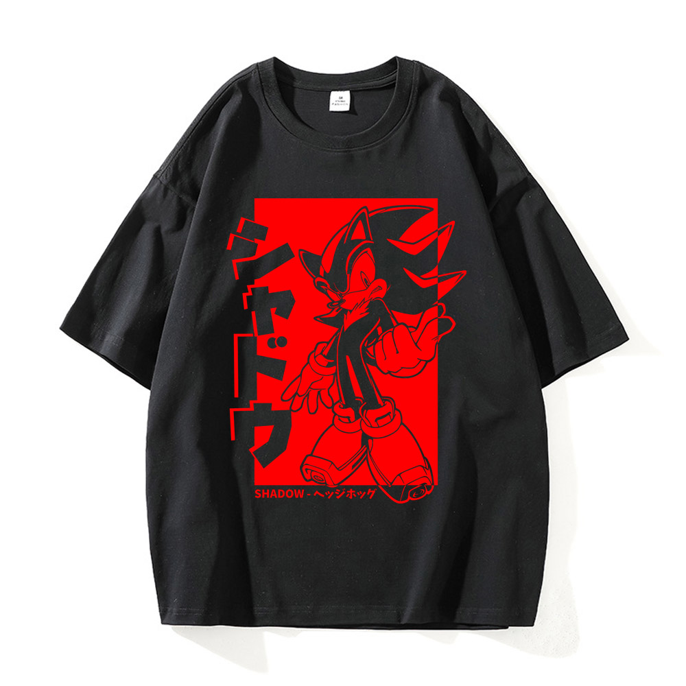 Shadow Hedgehog T Shirt Men Retro Vintage Graphic Tees Men Harajuku Cotton Casual Short Sleeve Tshirt Tops Unisex Male