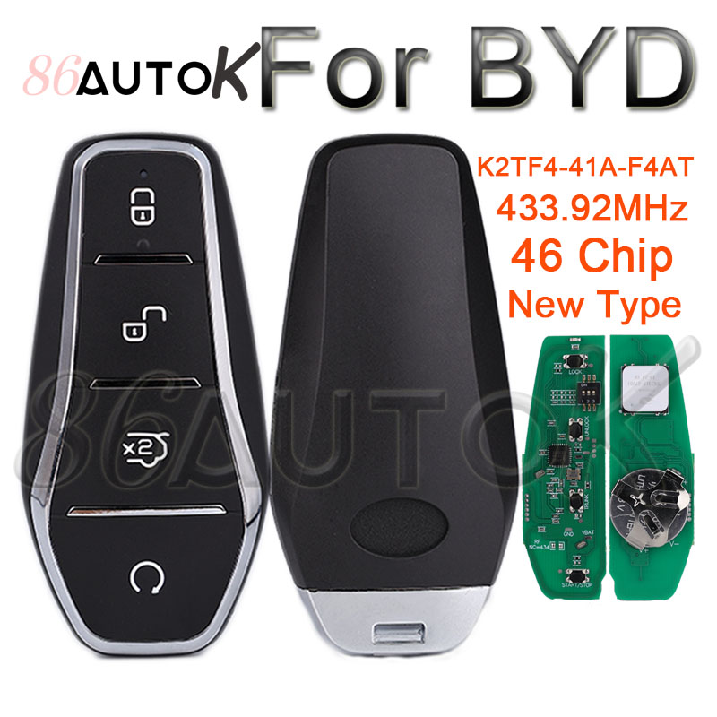 Автомобильный умный дистанционный ключ 433,92 МГц ID46 чип для BYD Qin PLUS DM-i Qin PLUS EV Yuan PLUS SONG Keyless Go K2TF4-41A-F4AT автомобильный ключ