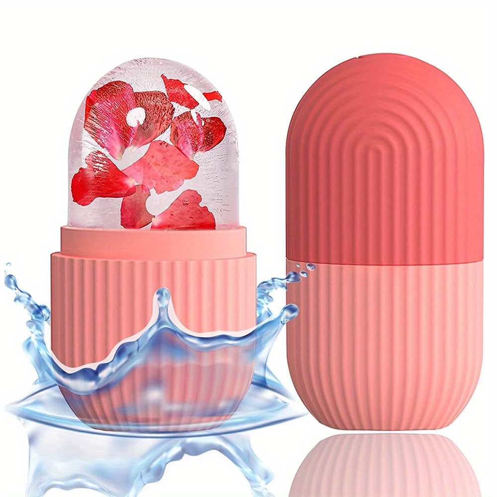 Masajeador con rodillo De cubitos De hielo para cara y ojos, acondicionamiento natural y cuidado De la piel, bolsas para ojos, masaje reutilizable, molde De hielo De silicona