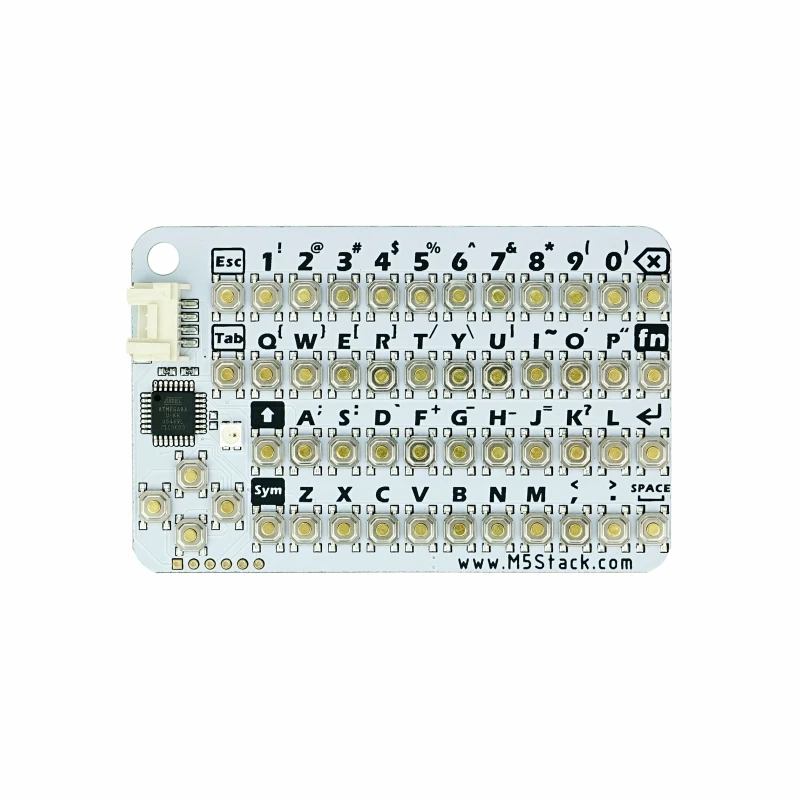 M5Stack Oficial CardKB v1.1 Mini Unidad de teclado QWERTY de 50 teclas con MCU ATMega8A, I2C, LED RGB, programable para UIFlow (MEGA8A)