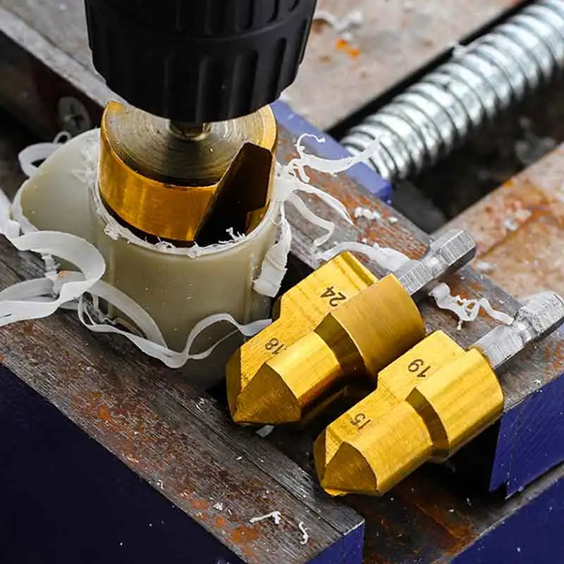 New 1/3pcs PPR Lifting Drill Bit 20/25/32mm Titanium Step Drill Bit Hex Shank Hole Opener Core Drill Bits for Water Pipe Reaming
