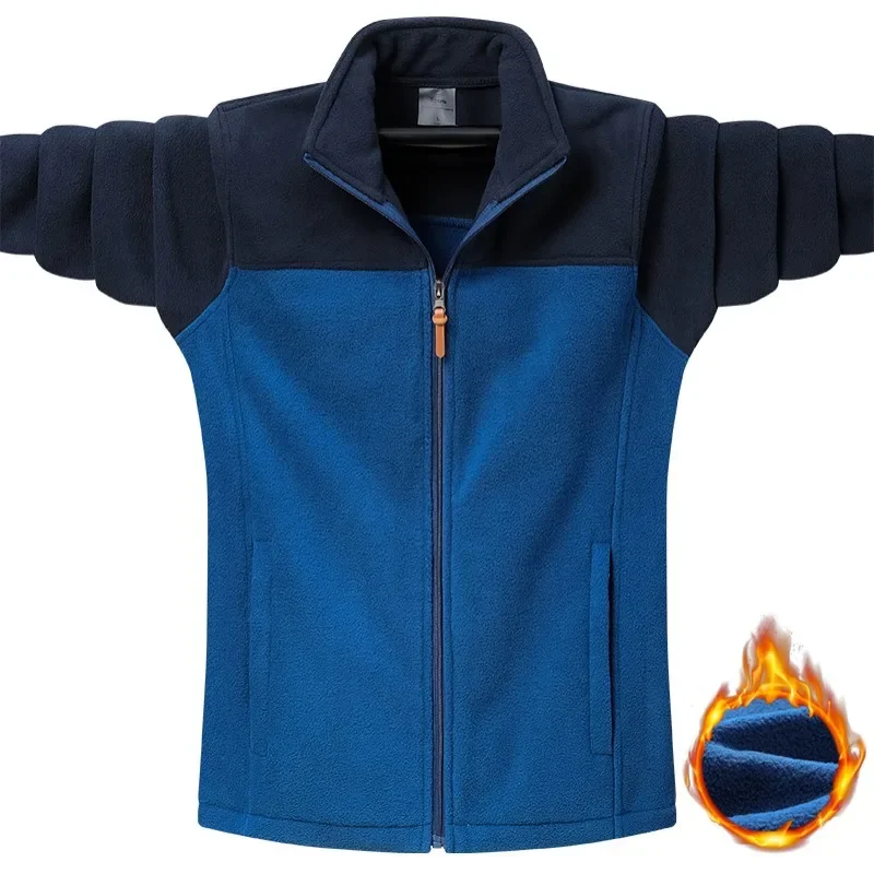 Chaqueta Polar de invierno 9XL para hombre, ropa térmica informal de lana, abrigos para exteriores, chaqueta de senderismo con cremallera completa, cortavientos para hombre