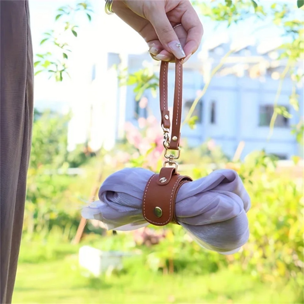 Vintage Leather Glove Holder Strap With Clasp Leather Towel Holder For Handbag Glove Strap For Hat Outdoor Camping Women