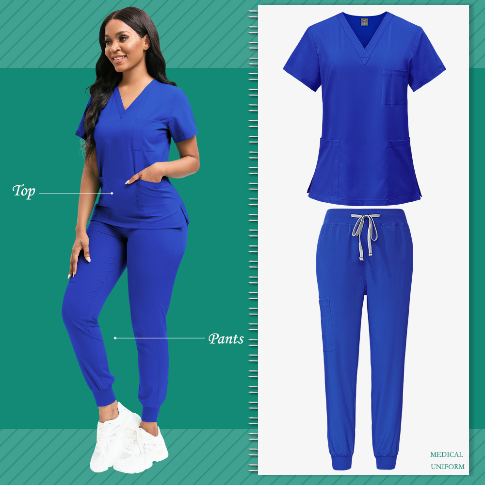 Scrubs Frauen Beauty SPA Uniform Pet Clinic Store Veterinär Zahnmedizin Arbeitskleidung Set Hochwertige medizinische Krankenschwesteruniform Unisex