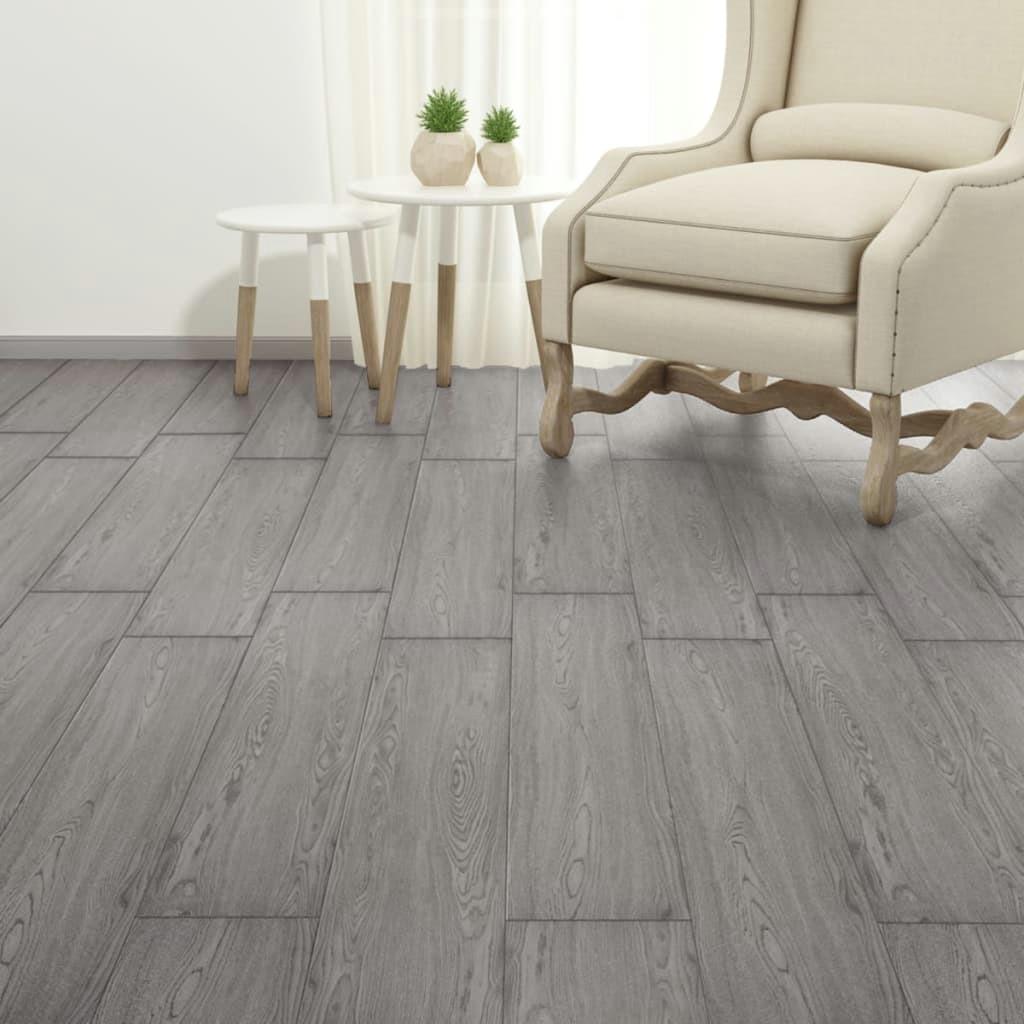 Dark Grey Non-Self Adhesive PVC Flooring Planks 5.26 m² - 2mm Durable and Stylish