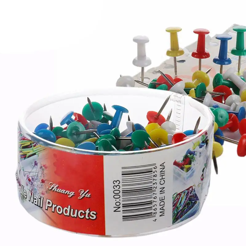 100 Stück Pushpin Thumb tack dekorative DIY-Tool für die Schule Home Office Wand karten Fotos Bulletin Board (zufällige Farbe)