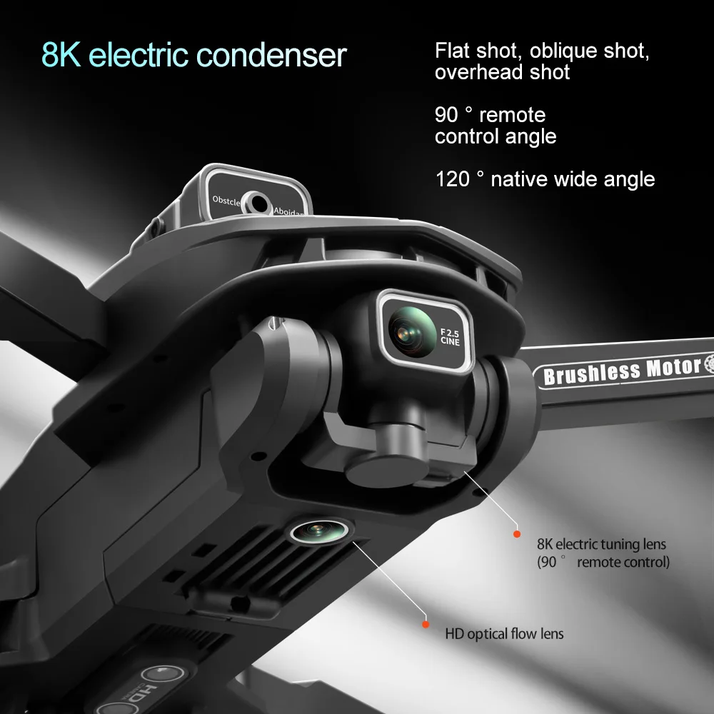 2025 V168 Pro MAX GPS Drone 8K Cámara HD Profesional 5G WIFI FPV 360 °   Quadcopter RC de pantalla grande sin escobillas para evitar obstáculos
