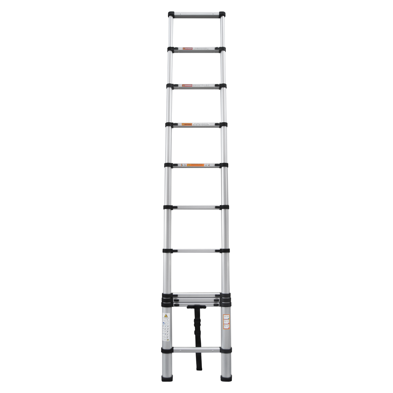 New 3.2M Telescoping Ladder, 10.5ft Stainless Steel Extension Anti-Slip Rubber Feet Portable Multi-Purpose Collapsible Ladder