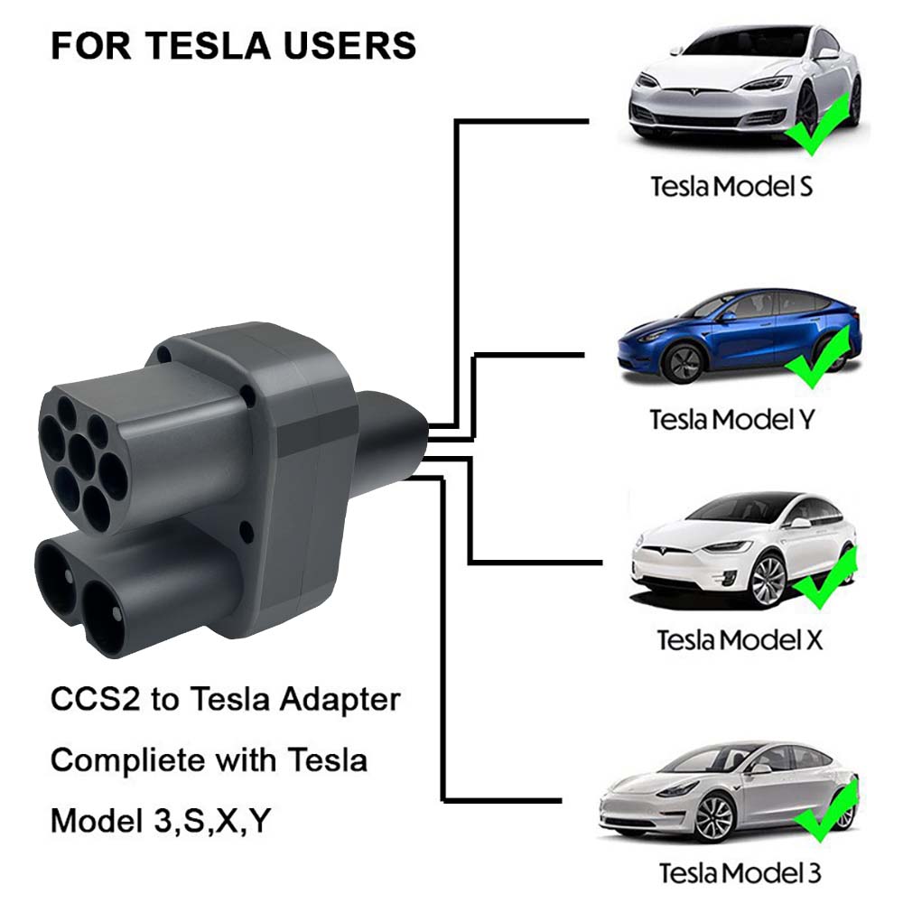 Teschev CCS2 naar Tesla EV Charger Adapter 250A 1000 V Elektrisch Voertuig DC Laadstation CCS2 Naar Tesla Converter dc combo 2