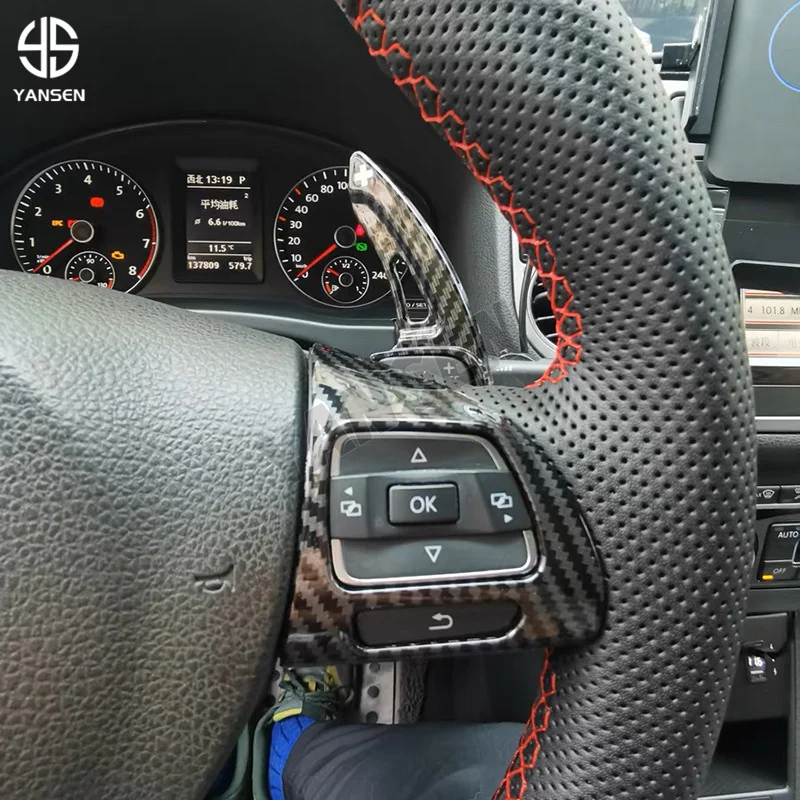 カーボンステアリングホイールパドルシフター DSG 延長フォルクスワーゲンゴルフ 5 ゴルフ 6 ジェッタパサートポロシロッコアクセサリー