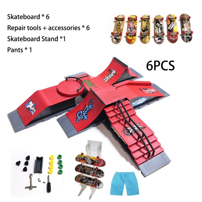 Ensembles de Skateboard à doigts professionnels, rampe de parc de patins, combinaison de lieu de scène, bricolage, Kit de jouets fantaisie à assembler, cadeau pour enfants