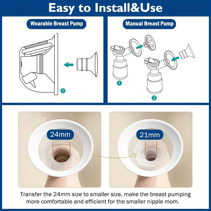 11 Size Flange Sizing Kit for 24mm Flange/Shield of Most Pumps, Silicone Flange Insert for Momcozy/Spectra/Bellababy Breast Pump