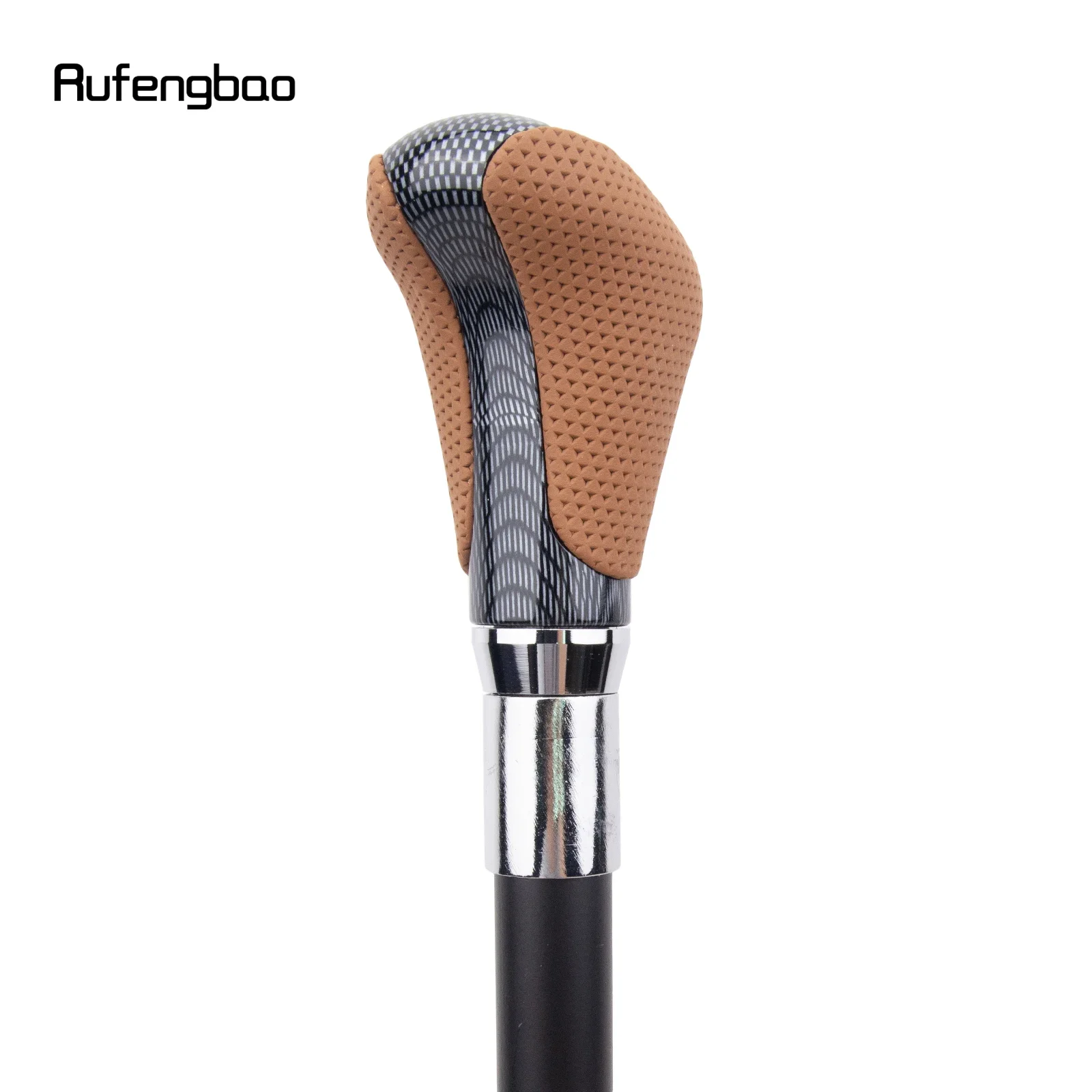 Braun Schwarz Leder Weiß Gehstock Mode Dekorativer Gehstock Gentleman Elegant Cosplay Cane Crosier 94cm