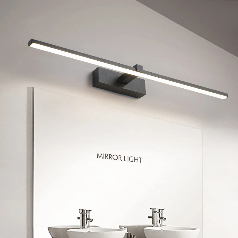 Lámpara de pared LED moderna, accesorios de baño, lámpara de pared, luces de tres colores, lámpara de línea de espejo de baño Led de aluminio, luz de maquillaje