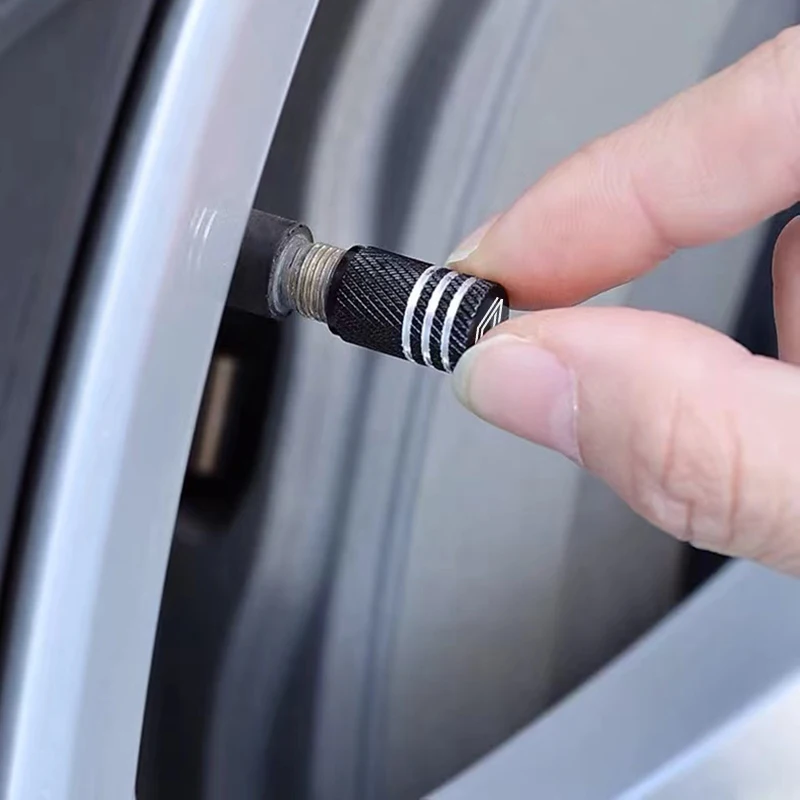 4pcs รถล้อยางวาล์ว Caps เลเซอร์ล้อยางวาล์ว Caps สําหรับ Renault Koleos Duster Megane 2 Logan Clio อุปกรณ์เสริมอัตโนมัติ