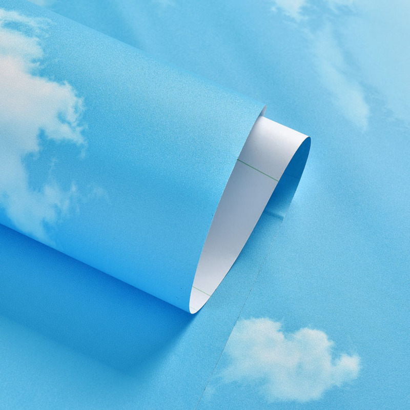 Céu azul 3d papéis de parede diy auto adesivo decoração para casa adesivos de parede à prova dwaterproof água sala estar fundo mural casca e vara