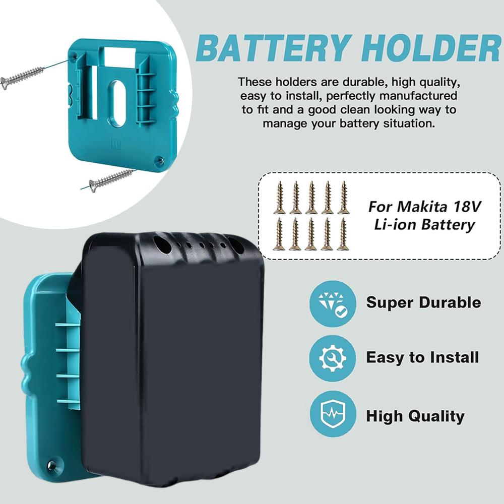 แบตเตอรี่สําหรับ Makita 18V Li-Ion แบตเตอรี่เครื่องมือเครื่องผู้ถือ Rack Wall Mount สําหรับ Makita BL1860 BL1850 BL1840 BL1830