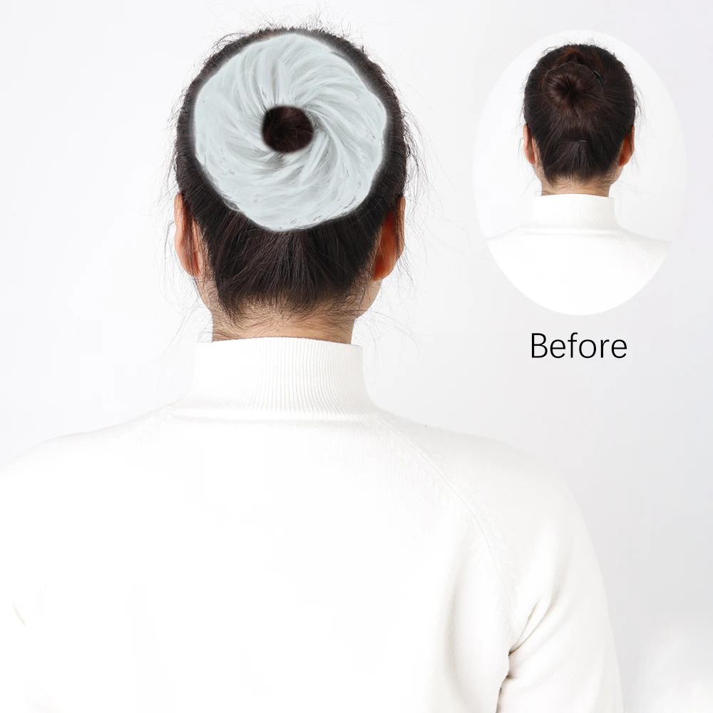 AZQUEEN Lộn Xộn Búi Tóc Tổng Hợp Thun Xoăn Sóng Chignon Scrunchies Tặng Updo Bộ Tóc Giả Dành Cho Nữ