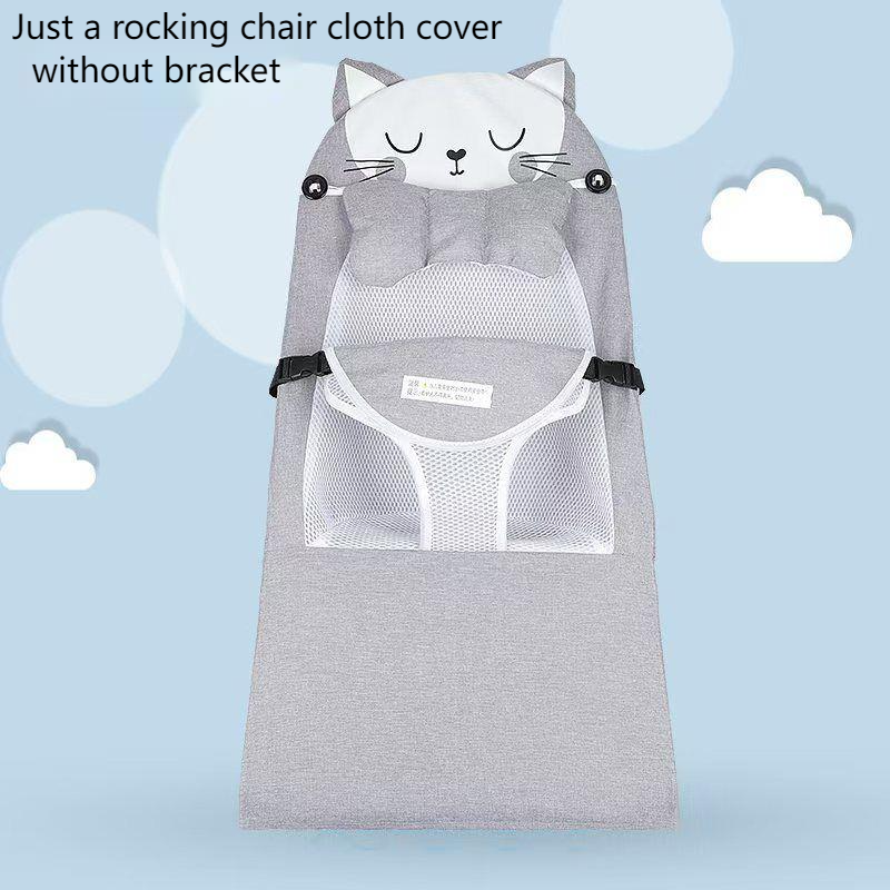 Housse en tissu pour chaise à bascule pour bébé, en tissu de lin, en forme de chat mignon, pour chaise longue pour bébé, housse à langer sans support