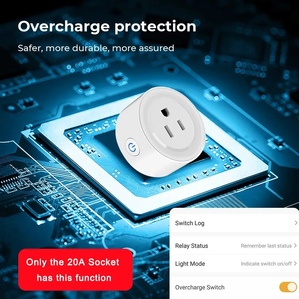 Tuya Smart Socket WiFi US Plug 10A 20A Smart Home Alexa Spraakbesturing Timer Functie Stopcontact Afstandsbediening