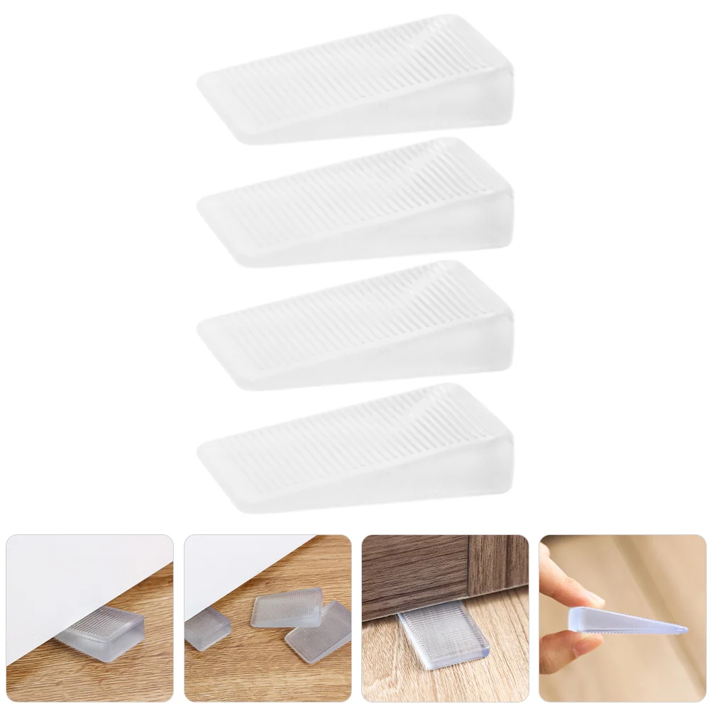 4 Pcs Furniture Shims Leveling Feet Door Stabilizers Table Supports Floor Adjusters Cabinet Bumpers Clear Soft Rubber Pads