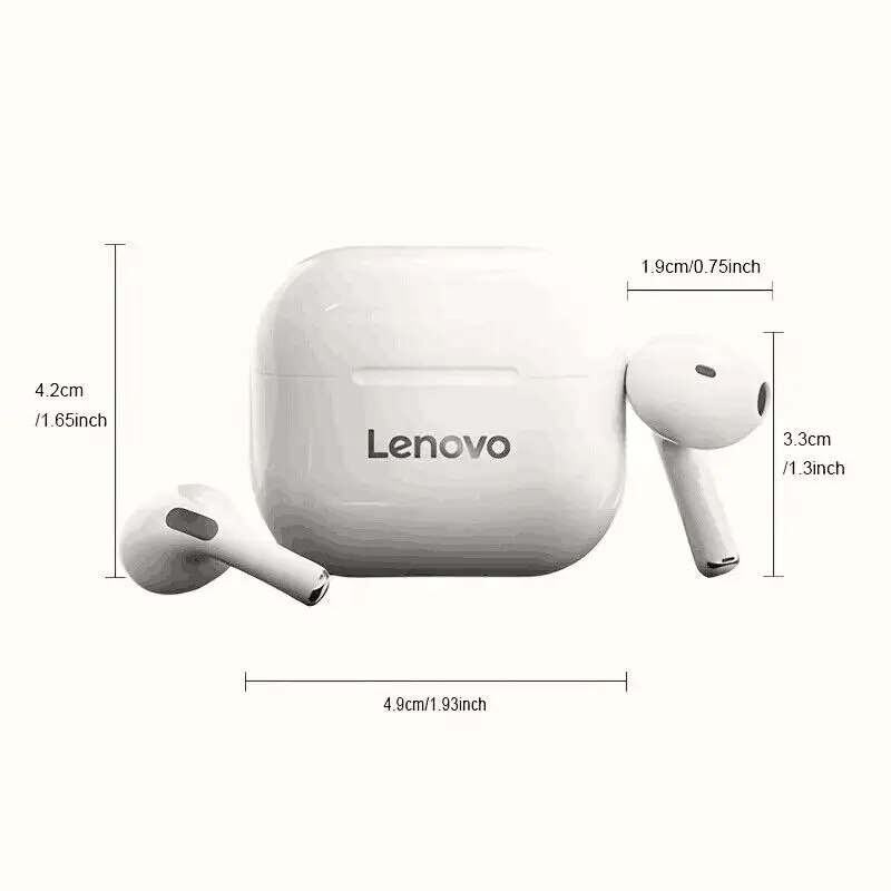 Bluetooth Lenovo-LP40 twsワイヤレスヘッドセット,低音,ステレオ,ノイズリダクション,長い待機時間,オリジナルのBluetooth 5.0