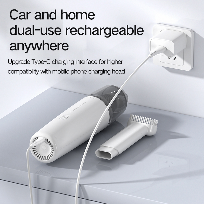 Xiaomi youpin aspirador de pó carro casa portátil portátil carregamento sem fio elemento filtro metal mini alta potência com cabeça escova