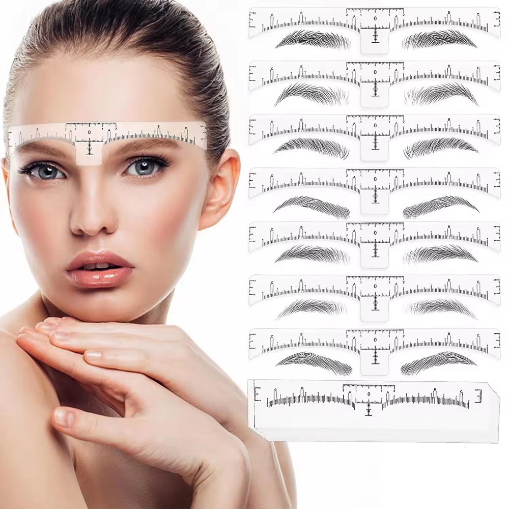 Règle de tatouage jetable pour sourcils, autocollant, Microblading, outils de mesure pour maquillage Permanent, 20 pièces/50 pièces/100 pièces