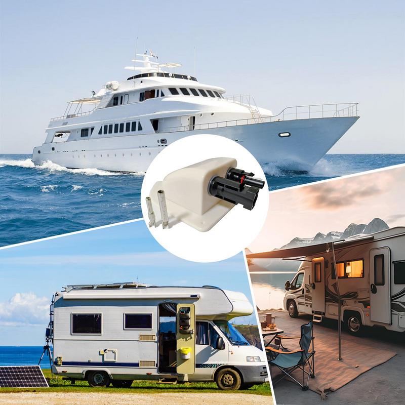 RV Duplo Fio Entrada Gland Box, Painel Solar Cabo De Telhado, Motorhome Branco Duplo Furo, RV Yacht Car Acessórios