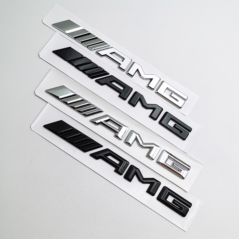 3d abs logotipo preto amg emblema letras emblema do porta-malas do carro para mercedes benz w204 w205 w176 w177 w212 w213 amg adesivo acessórios