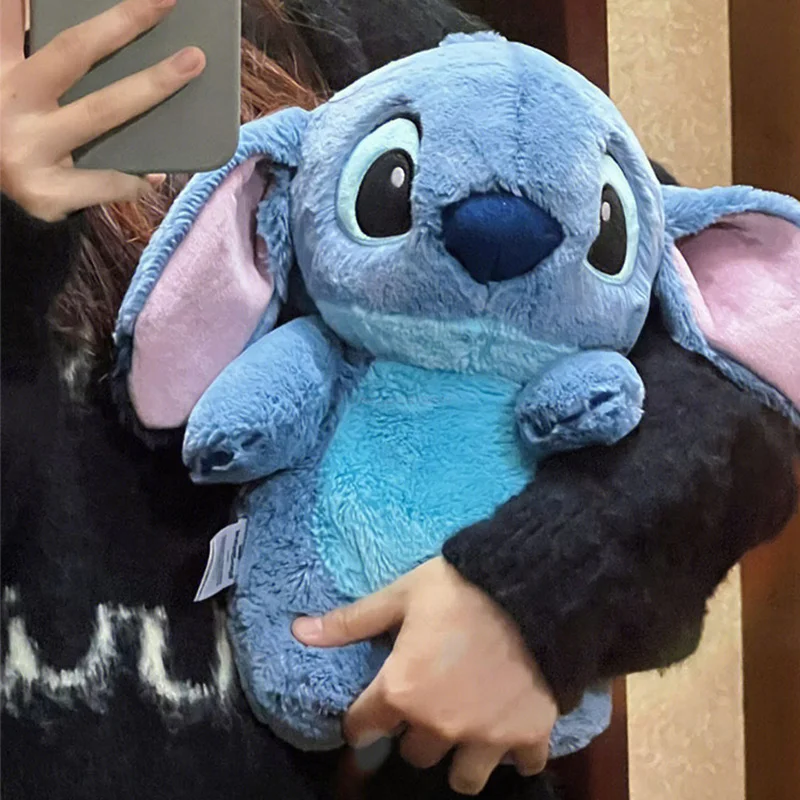 Disney Stitch Plush Hot Water Bottle, Large Electric Heating Pad for Women, Gift for Girlfriend, Home Hand Warmer with Cover