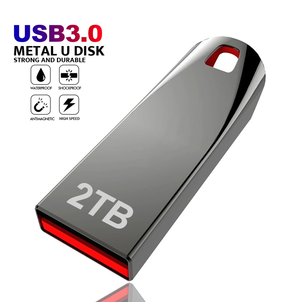 Metal usb 3.0 memoria usb pen drive 2tb pendrive usb flash drive 1tb de alta velocidade cle usb flash memória chave usb unidade frete grátis