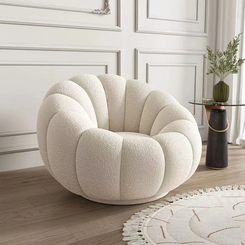 Comfortable Pumpkin Shape Living Room Lazy Sofa Soft Luxury Creative Modern Nordic Bedroom Single Lazy Sofas Home Decorations