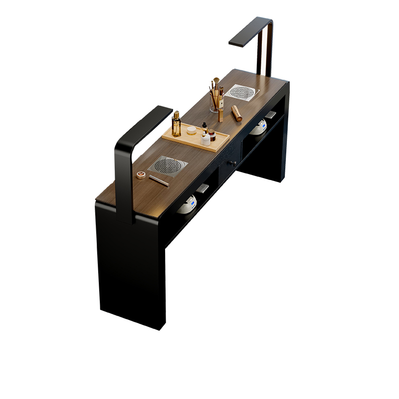 Mesa para manicura de lujo, equipo profesional moderno portátil, diseño de escritorio para uñas, muebles de salón simples