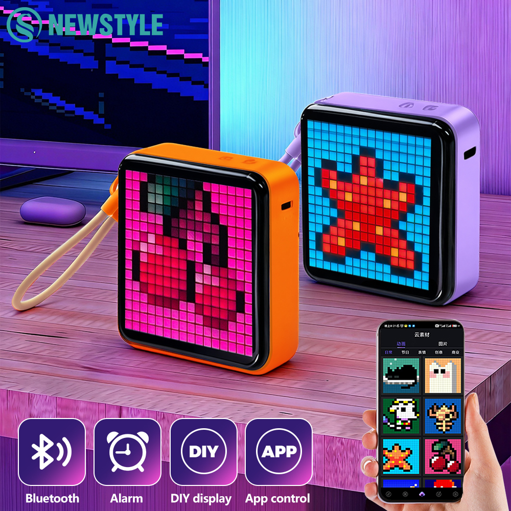 LED Pixel Display Night Light DIY Display Screen Matrix Panel With Fun Text and Digital Clock Kids Adults Gaming Room Decor