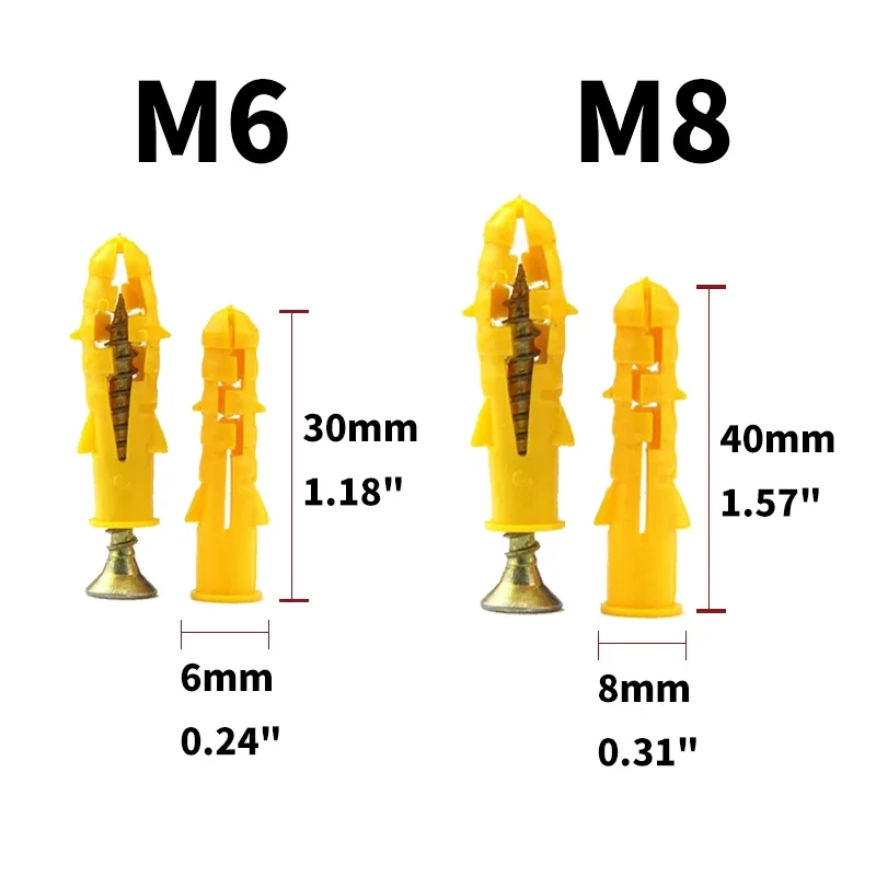 드라이월 앵커 및 나사 세트 - M6 및 M8 아연 도금 나사
