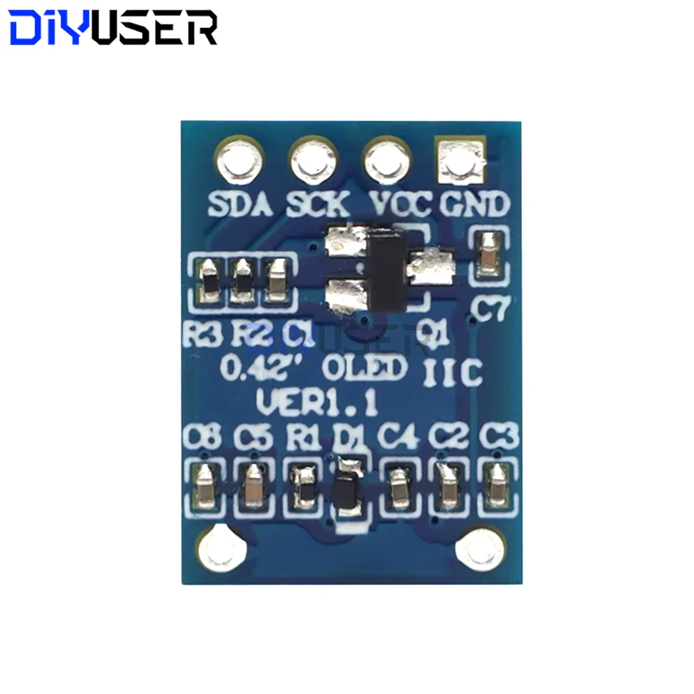 Pantalla OLED SSD1306, módulo de interfaz SPI I2C de 72x40 píxeles blanco de 0,42 pulgadas para placa de desarrollo DIY Arduino Raspberry Pi
