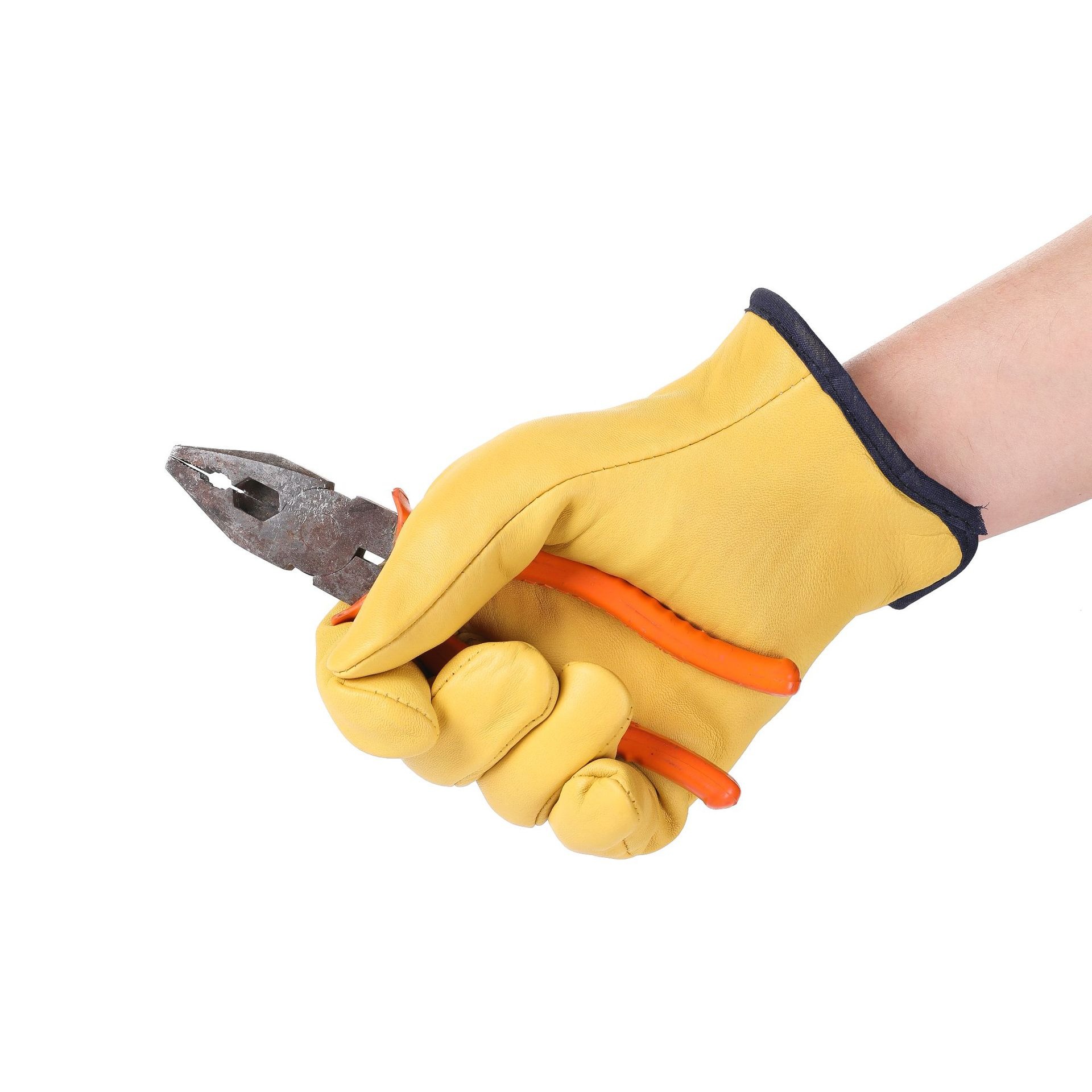 Winter-Arbeitshandschuhe, Leder-Thermohandschuh, kaltes Wetter, warmes Baumwollfutter, Gefrierschrank, Arbeitshandschuh