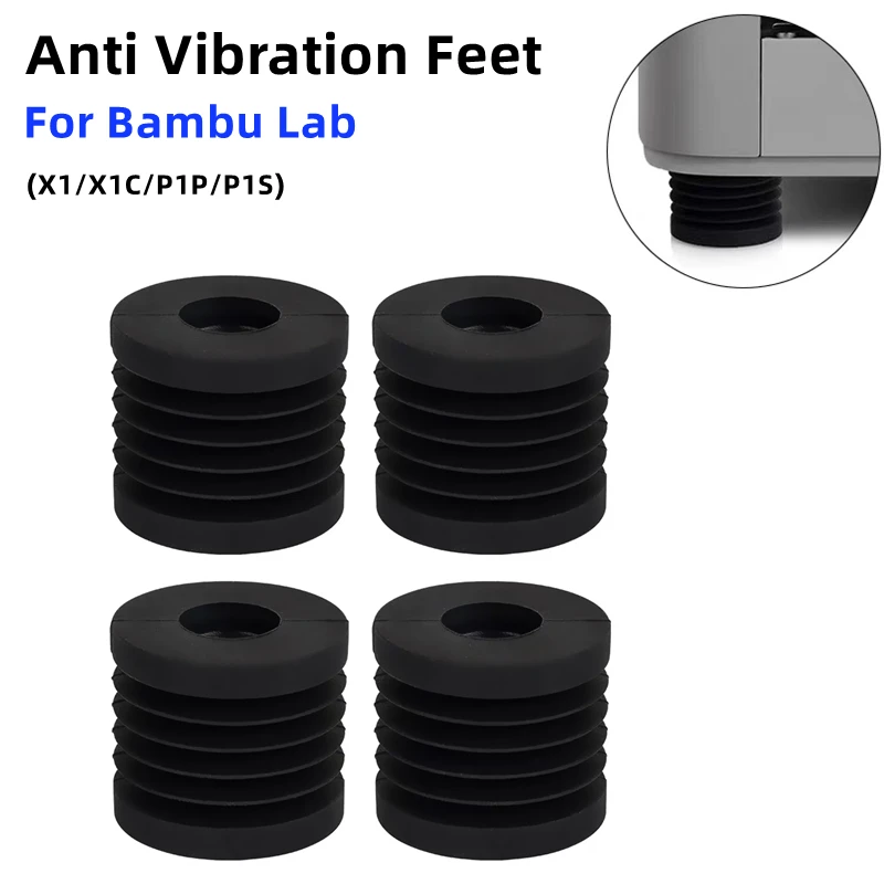 Para bambu lab p1p/p1s anti vibração pés almofada antiderrapante anti-choque à prova de poeira almofada de pé de borracha bambu buambulabs x1/x1c impressora 3d