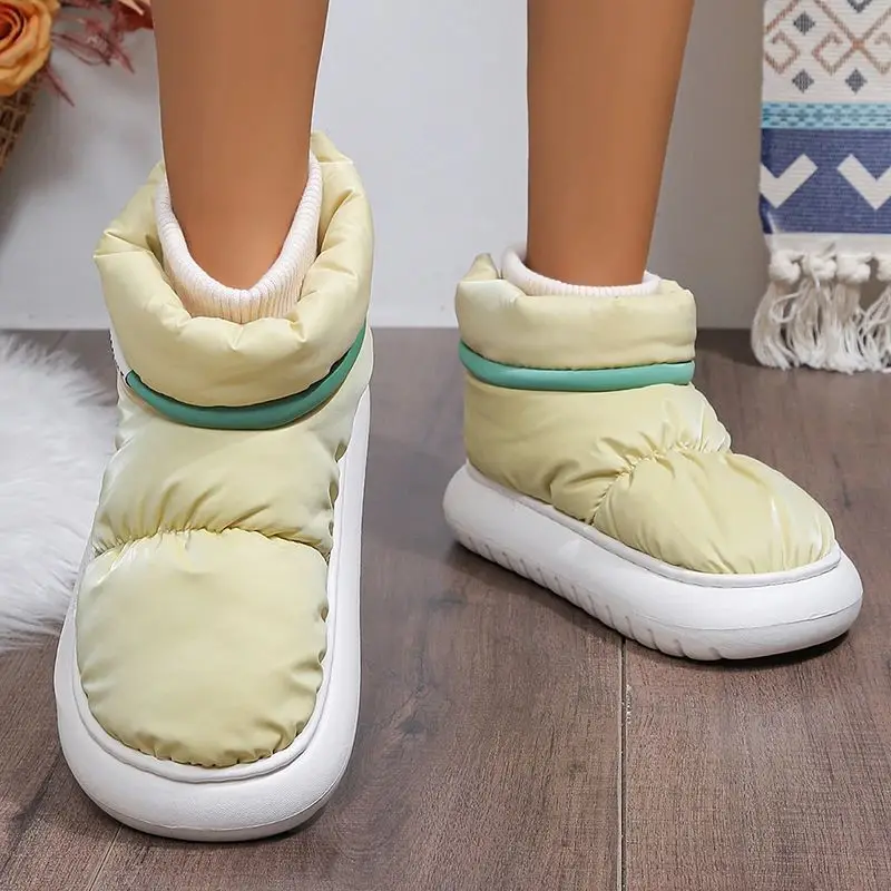 Sapatos Fs de Inverno Quentes com Almofada de Aodão Sola ssa à Prova d'Água Respirável Material Interno io Des...