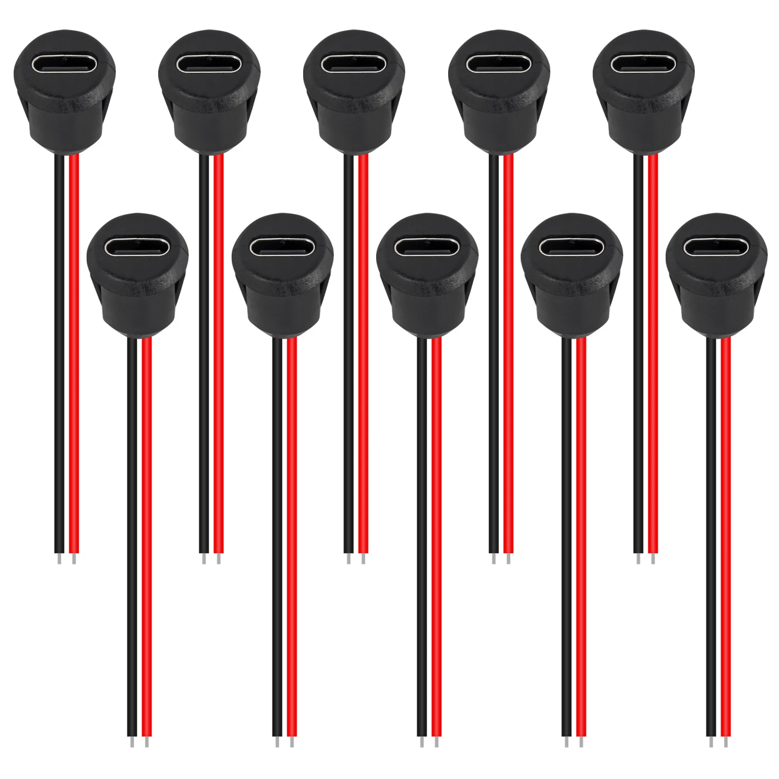5PCS 2Pin USB Type-C กันน้ําซ็อกเก็ตหญิง Fast CHARGING แจ็คชาร์จพอร์ต USB-C Charger ปลั๊ก SOCKET