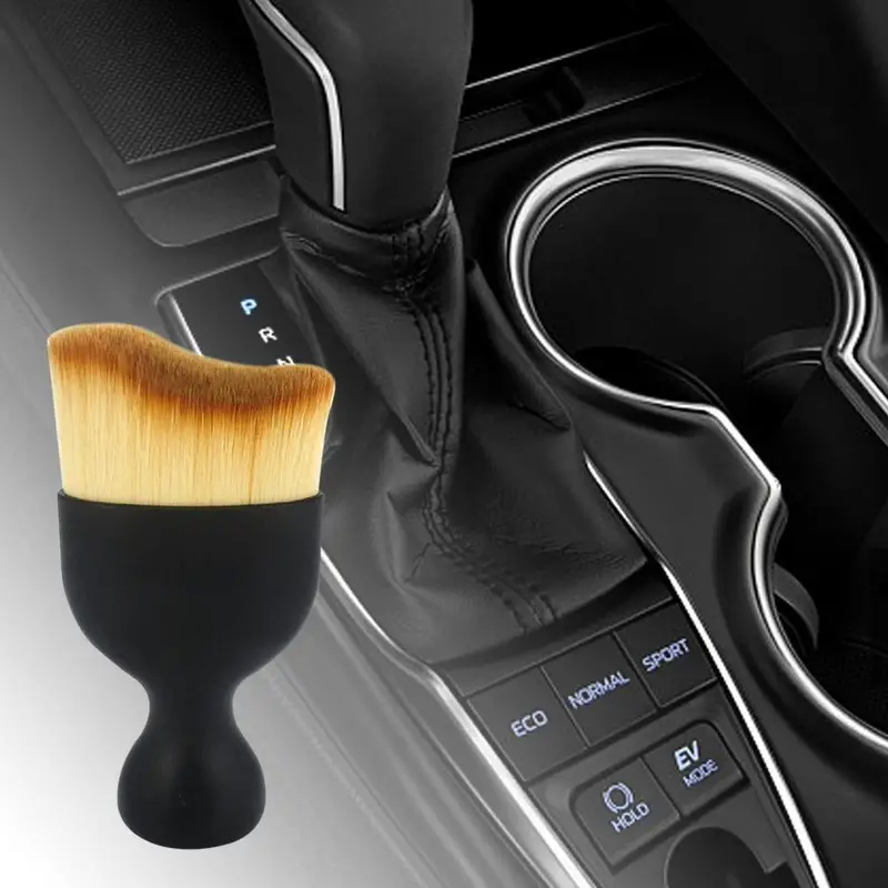 Brocha de maquillaje, herramienta de belleza multifuncional, brocha curva para polvo de coche, cabezal ondulado, cerdas para base