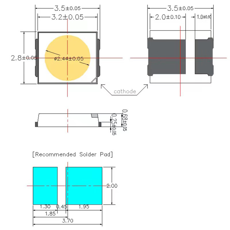 Sonnen ähnlich 5000 smd führte 9v 100ma 1w 4000k 3500k 3000k k für Gesundheits beleuchtung