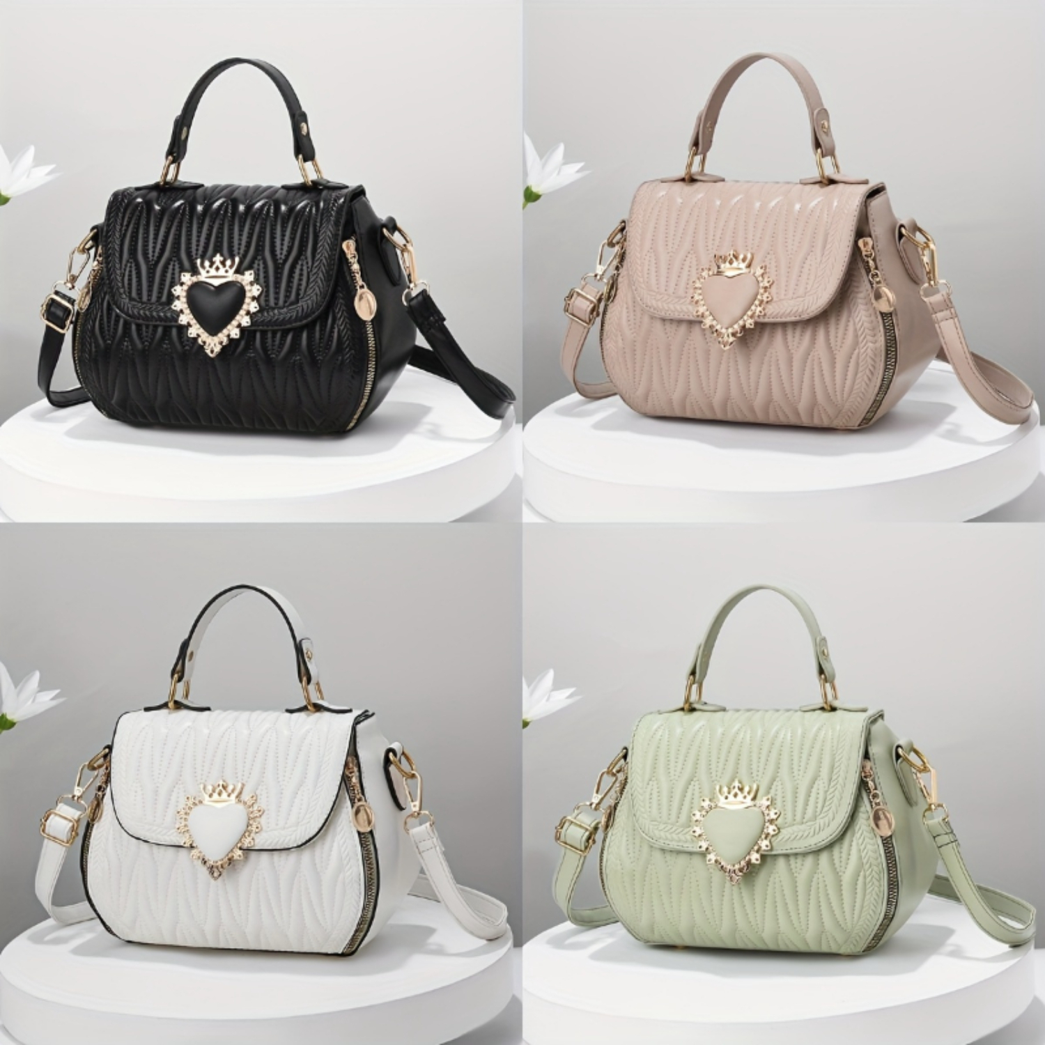 Bolsa crossbody acolchoada, bolsa de ombro, bolsa e bolsa casual feminina