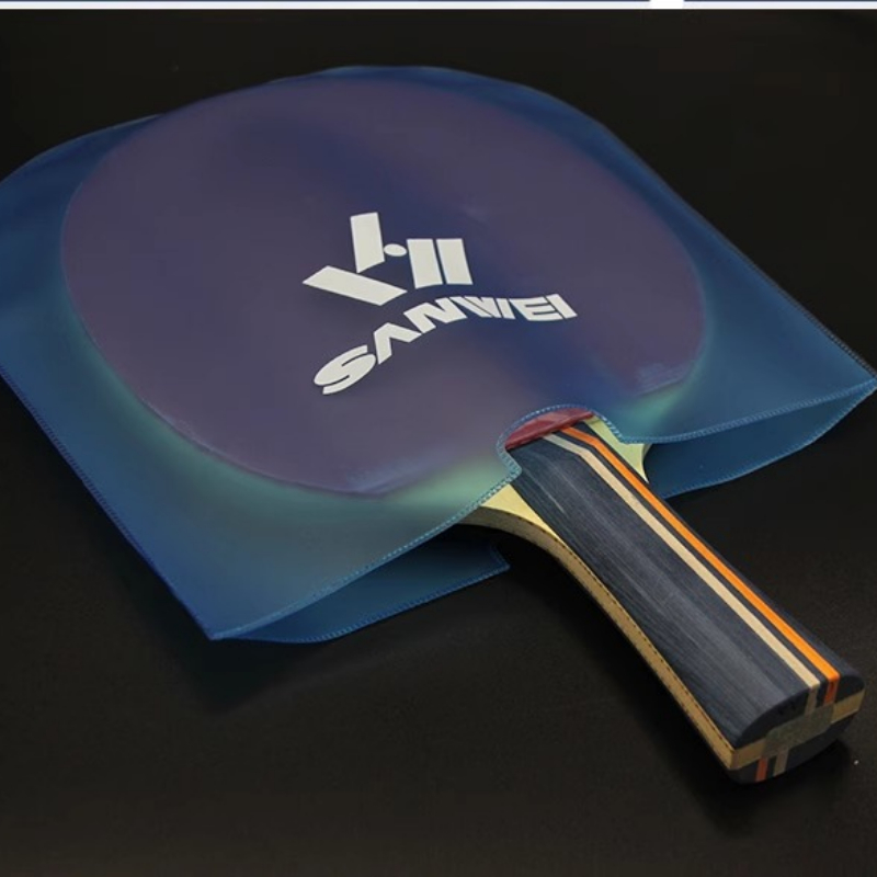Sanwei dupla face raquete de tênis de mesa película protetora à prova de poeira anti-oxidação tênis de mesa bat protetor de borracha capa 1/2pc
