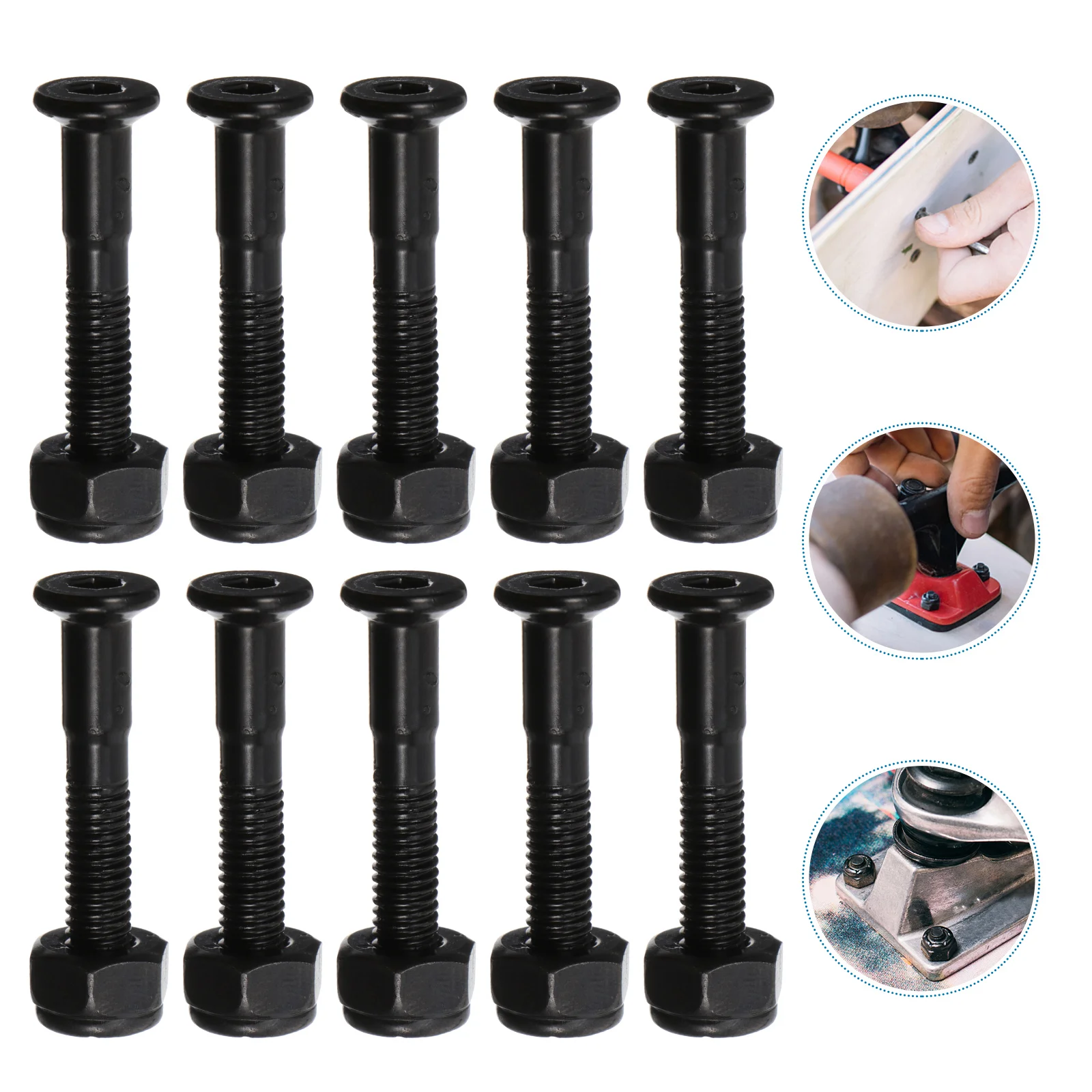 40 Sets Skateboard Bridge Studs Bolts Longboard Mounting Screw Screws Iron Hardware